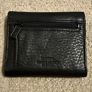NWT Buxton Genuine Leather Compact Wallet Black Vintage?